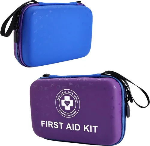 Vista 8 de Kit de Primeros Auxilios Premium - Kit de Emergencia de Doble Color de 305 Piezas con Carcasa Rígida y Revestimiento Interior Fluorescente, Kit