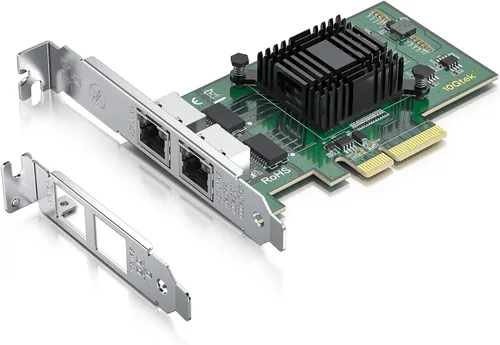 Vista 13 de 10Gtek Adaptador de Red Convergente Gigabit Ethernet 10/100/1000Mbps (NIC) con Chip Intel 82576, Tarjeta de Red Ethernet PCI Express, Puertos RJ45 X1