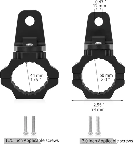 Vista 6 de ZIDIYORUO Soporte de luz de látigo UTV y soporte de barra de luz, abrazadera de aleación de aluminio resistente para jaula enrollable de 1.75 a 2
