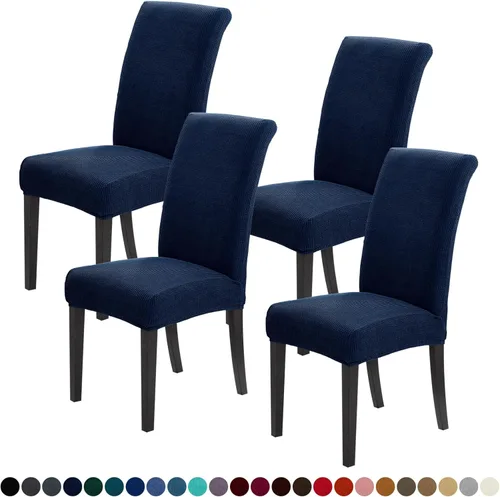 Vista 24 de Joccun - Juego de 2 fundas para sillas de comedor, fundas elásticas para sillas de comedor, fundas de asiento para sillas de comedor, funda de Negro