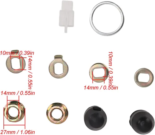 Vista 7 de VBESTLIFE Tuerca del motor, arandela de motor de acero con eje de 0.551 in bicicletas eléctricas Scooter Accesorio