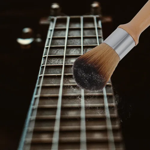 Vista 7 de Juego de 2 cepillos de mango de madera para limpiar figuras, estatuas e instrumentos musicales, herramienta de limpieza de cerdas suaves
