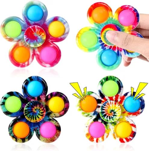 Paquete de 4 juguetes giratorios para ansiedad, juguetes para ansiedad para niños y adultos, juguetes sensoriales a granel para aliviar el estrés,