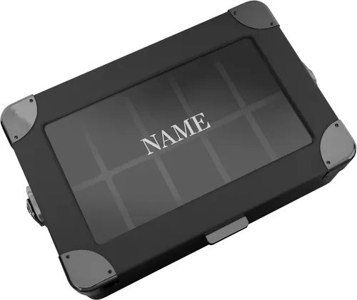 Vista 4 de CASE ELEGANCE Black Edition - Caja de reloj militar con 10 ranuras para hombres, parte superior de cristal real, bandeja modular de valet