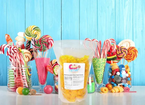 Vista 2 de Sarah's Candy Factory Caramelo duro de discos de caramelo en bolsa resellable de 3 libras