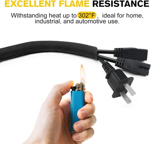 Vista 3 de Protectores de cables contra mascotas que no mastican, ultra duradero, protector de cable para mascotas, funda flexible para cables para TV