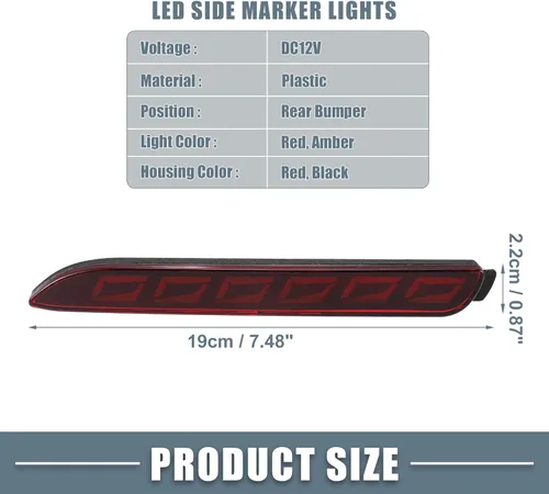 Vista 4 de Parachoques trasero Reflector niebla freno que fluye luz trasera LED rojo para Toyota Camry 2006 2007 2008 2009 2010 2011 2012 2013 2014 plástico