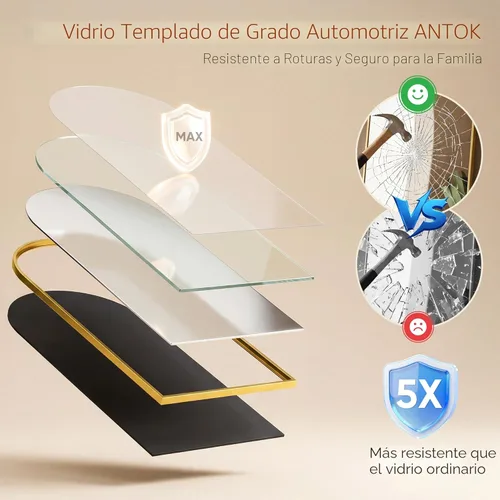 Vista 6 de Espejo de longitud completa, de 59 x 19 pulgadas, de suelo, arqueado, no empotrado, con soporte, colgante, montado para dormitorio, sala de estar