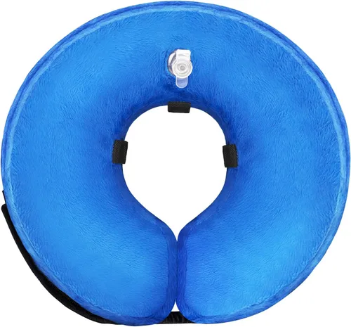 Collar de cono de perro para perros pequeños, medianos y grandes después de la cirugía, collar inflable de recuperación de cuello de perrito,