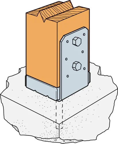 Vista 5 de Simpson Strong-Tie ABU44RZ ABU ZMAX Base de poste galvanizada ajustable para 4x4 áspero (paquete de 12)