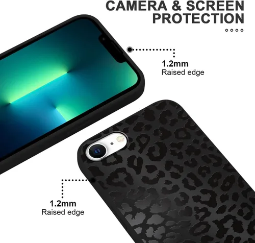 Vista 3 de Paquete de 2 fundas de teléfono con bonito estampado de guepardo para iPhone 7/8/SE 2020 / SE 2022 de 4.7 pulgadas, diseño de leopardo de lujo