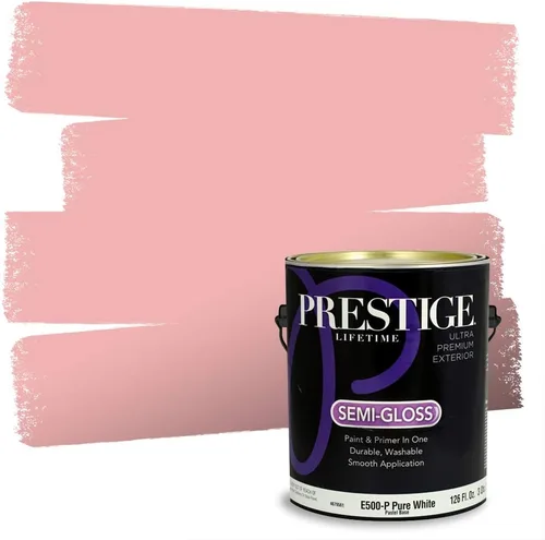 Vista 30 de Prestige Paints E100-T-SW6591 Pintura exterior e imprimación en uno, 1 galón, plano, combinación comparable de Sherwin Williams Amaryllis, 1 galón