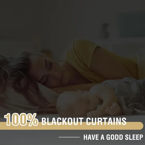 Vista 2 de H.VERSAILTEX Cortinas 100% de opacidad para cocina, con aislamiento térmico, cortinas opacas completas con forro blanco, cortinas de eficiencia