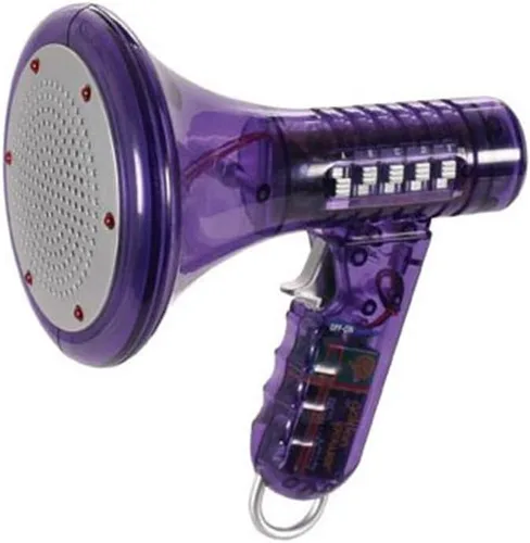 Vista 2 de Toysmith Mini cambiador de voz, 3 efectos únicos, luces LED, amplifica tu voz, juguete de megáfono para niños, divertidos regalos de broma e ideas