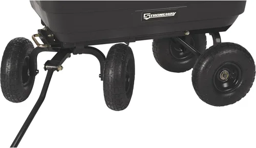 Vista 3 de Strongway Poly Garden - Carro volquete con mecanismo de liberación rápida, carrito de patio de capacidad de 600 libras con neumáticos de 10