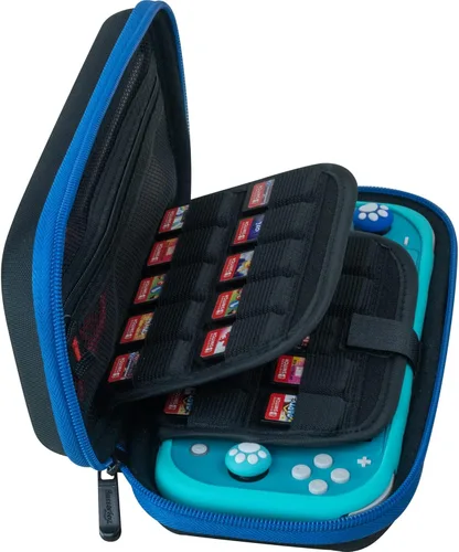 Vista 2 de Funda delgada de transporte ButterFox para Nintendo Switch Lite, con 19 soportes para juegos y 2 para tarjetas Micro SD, almacenamiento