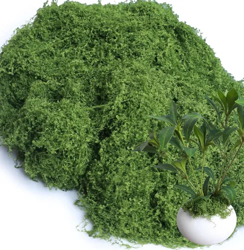 Vista 13 de Planta artificial de musgo artificial de musgo floral verde de 5.3 onzas para manualidades, manualidades de hadas, jarrón, florero, decoración de A