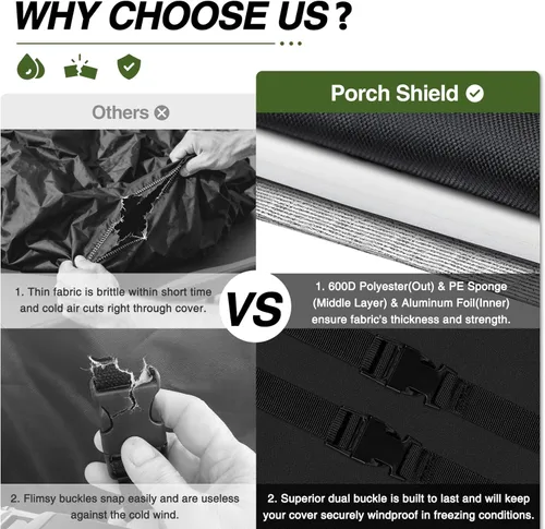 Vista 5 de Porch Shield Cubierta para Aire Acondicionado de Ventana Exterior – Cubierta de Aislamiento de Invierno para Aire Acondicionado de Ventana para Negro