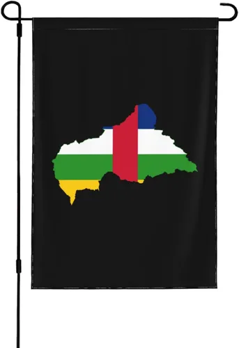 Flag Map of the Central African Republic Garden Flag 12.5"x18" Inch Double Sided Garden Flags Home Lawn Outdoor Decor Flags Party Banner Welcome Flag