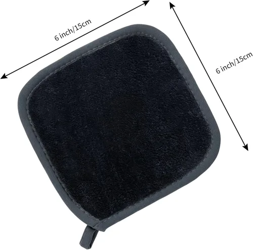 Vista 3 de Polyte Removedor de maquillaje y paño de limpieza facial hipoalergénico de microfibra prémium de 6 x 6 pulgadas, paquete de 10