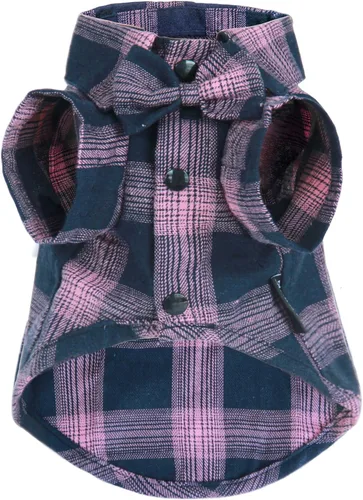 Vista 10 de Camisa a cuadros para perro, ropa suave y casual para mascotas, camisa de algodón para perros con moño para bodas, trajes de Navidad