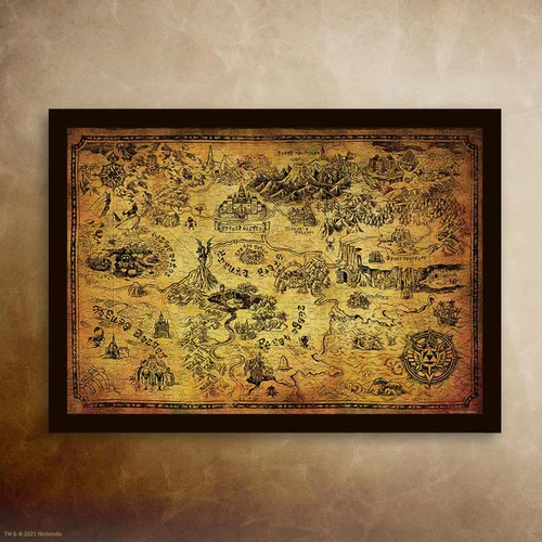 Vista 6 de The Legend of Zelda Hyrule Map - Rompecabezas de 1000 piezas Rompecabezas coleccionable con mapa estilizado de Hyrule de los videojuegos The