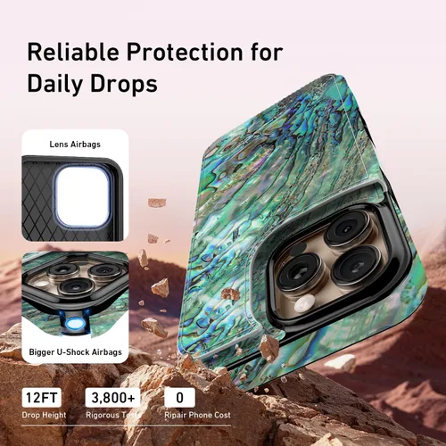 Vista 1204 de LETO para iPhone 15 Pro Funda tipo cartera - Tapa tipo folio con patada - Diseños de moda - Tarjetero - Funda protectora para mujeres y niñas - 6.1