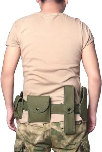 Vista 9 de Aplicación de la ley Utilidad Cinturón táctico multifuncional al aire libre entrenamiento cinturón bolsa senderismo cinturón patrulla militar