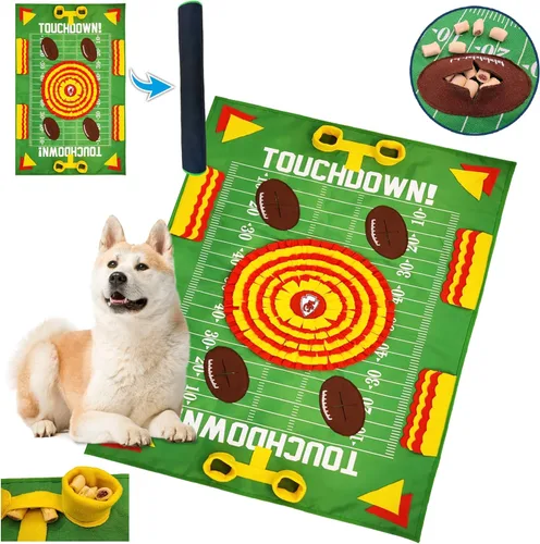 Vista 14 de NFL Buffalo Bills - Tapete para olfatear perros – Comedero lento interactivo para mascotas, diseño de campo de fútbol, juguete de rompecabezas
