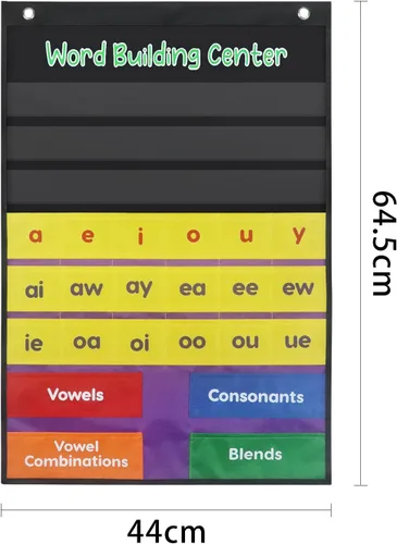Vista 7 de Boczif Tabla de bolsillo para centro de construcción de palabras para recursos educativos de aprendizaje preescolar, sílaba, tabla de bolsillo