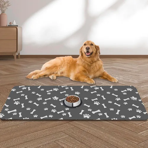 Vista 12 de Tapete Grande para Alimentación de Mascotas, 15.7" x 39.3" Bohemio Absorbente de Secado Rápido Tapete para Perros para Tazón de Comida y Agua