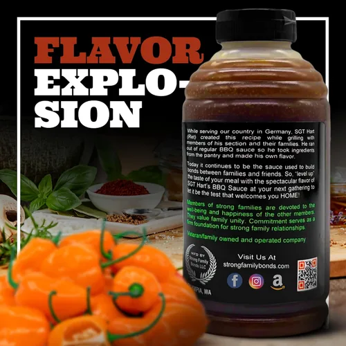 Vista 8 de SGT. Hart's Salsa de barbacoa habanero 22.4 onzas, sabor ardiente, salsa versátil para glaseados, adobos y salsas, salsa artesanal para carne