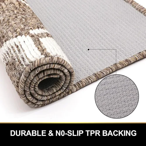 Vista 5 de Tapete para interiores, tapetes para puertas delanteras y traseras, antideslizantes, absorbentes, resistentes a la suciedad, barro, humedad, tapete