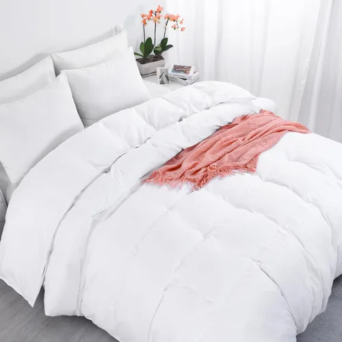 Vista 3 de HOMBYS - Funda de edredón de tamaño King extragrande de 120 x 120 pulgadas, funda de edredón ultra suave de microfibra blanca para todas