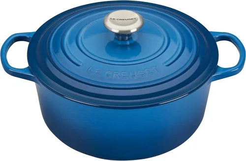 Vista 47 de Le Creuset Horno holandés redondo Signature de hierro fundido esmaltado, 4.5 cuartos de galón., Artichaut