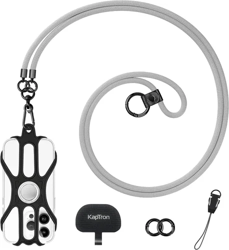 Vista 10 de Kaptron Cordón universal para teléfono celular: correa cruzada ajustable para teléfono celular con soporte de silicona para teléfono y correas