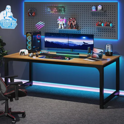 Vista 236 de Tribesigns - Escritorio moderno para computadora, 70.8 x 35.4 pulgadas, escritorio ejecutivo grande de oficina, mesa de estudio, estación de trabajo