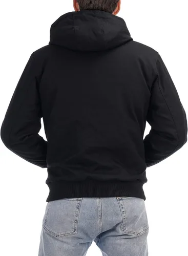 Vista 2 de Chaqueta deportiva acolchada con forro de franela para hombre, impermeable, de algodón, con capucha, abrigo de invierno