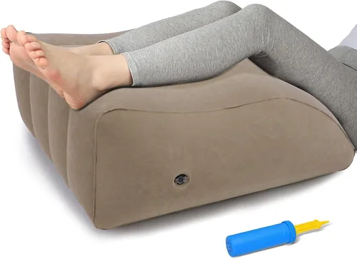 Vista 10 de Almohada inflable de elevación de piernas, almohada de cuña para dormir, almohada de cuña portátil, mejora la circulación y reduce la hinchazón Negro