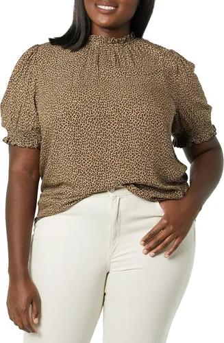 Vista 3 de Tienda Essentials Camisa de sarga fluida para mujer con detalle de bata de manga corta