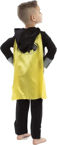 Vista 4 de WARNER BROS Justice League Batman - Disfraz de cosplay con cremallera para bebé recién nacido a niño pequeño