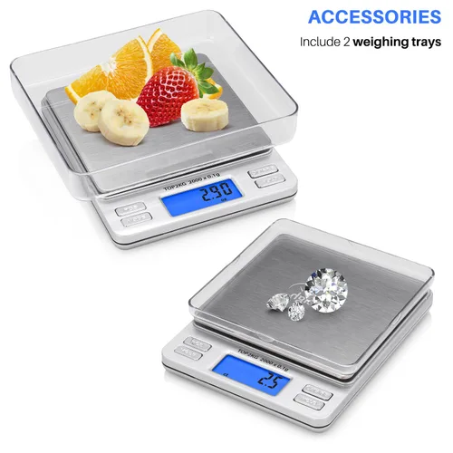 Vista 2 de Smart Weigh Báscula digital Pro de bolsillo de 70.55 oz x 0.00 oz, báscula de joyería, báscula de café, báscula de alimentos con función de tara