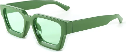 FEISEDY Gafas de sol cuadradas retro de los años 90 para mujeres y hombres, gafas de sol rectangulares gruesas de moda con protección UV400 B2385