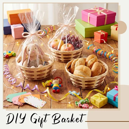 Vista 6 de Sintuff Paquete de 10 cestas tejidas redondas de bambú, cestas de regalo de mimbre, bayas, pan de frutas, cestas vacías para servir alimentos