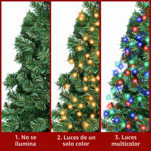 Vista 4 de Árbol de Navidad de 4 pies con luces, árbol de Navidad artificial con 100 luces LED y 334 puntas de ramas, árbol de Navidad con soporte plegable