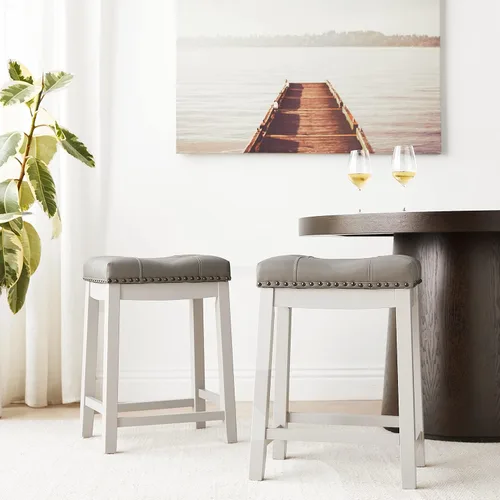 Vista 50 de Angel Line Cambridge - Taburete acolchado con cojín