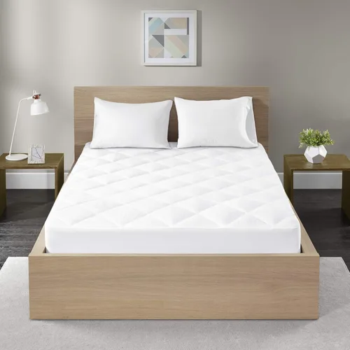 Vista 2 de Madison Park Quiet Nights funda de colchón impermeable algodón protector de cama doble xl blanco