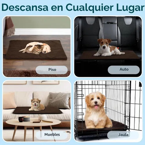 Vista 5 de PETMAKER Almohadilla térmica autocalentable para jaulas de tamaño pequeño/mediano - 25x18 - Chocolate, Marrón