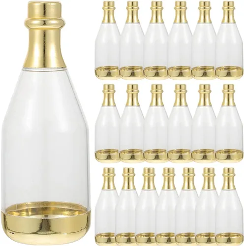 STOBOK 20 unids Champagne Candy Bottle Container Caja de caramelo de boda Champagne Botella Favor Contenedores de plástico s Caja de fiesta