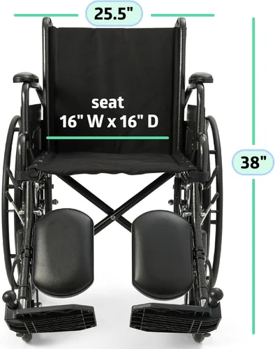 Vista 6 de Medline Silla de ruedas ligera para adultos con brazos de longitud de escritorio, apoyabrazos que se elevan y respaldo que se balancea; asiento